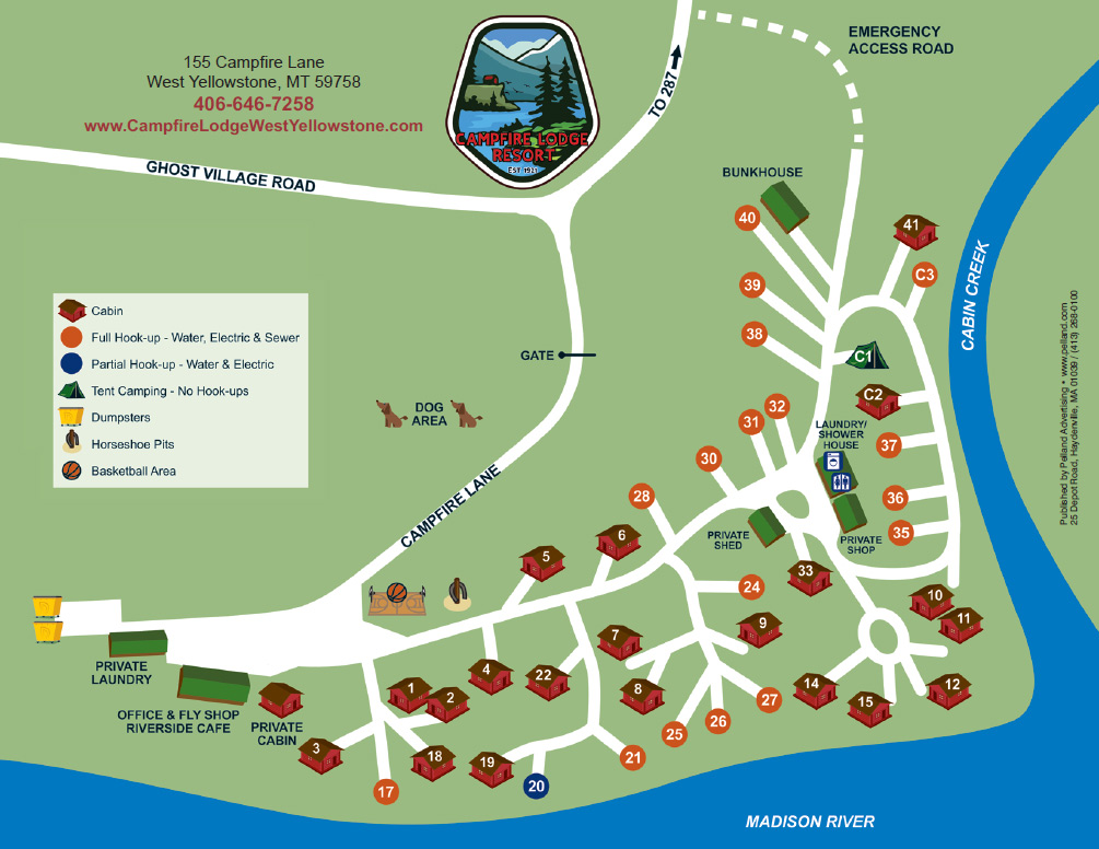 Map of Campfire Lodge Resort