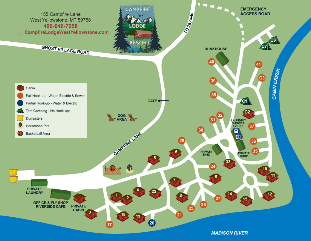 Campfire Lodge Resort Map